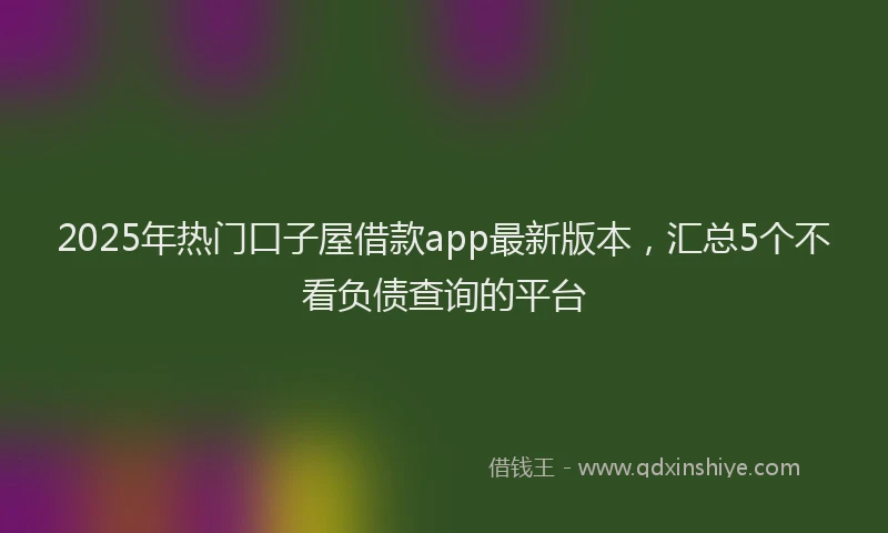 2025年热门口子屋借款app最新版本，汇总5个不看负债查询的平台