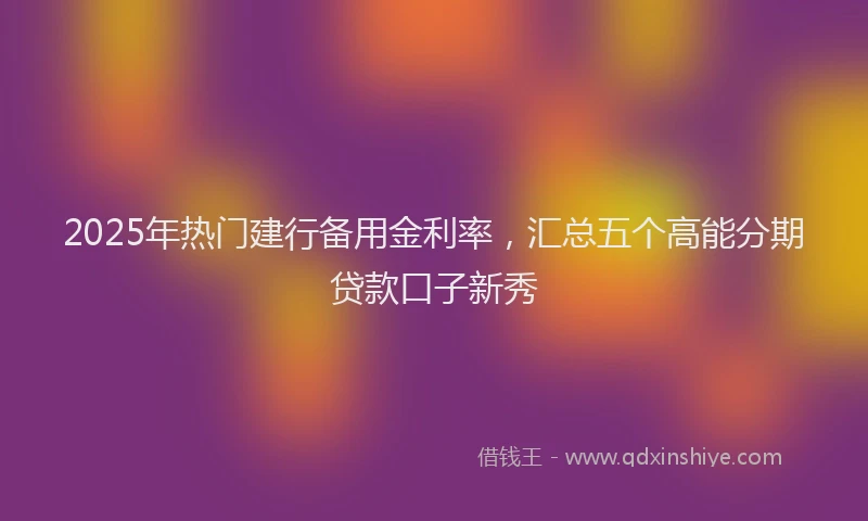 2025年热门建行备用金利率，汇总五个高能分期贷款口子新秀