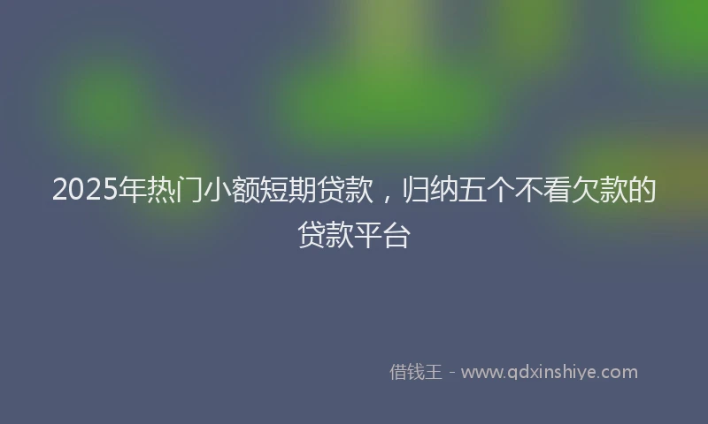2025年热门小额短期贷款，归纳五个不看欠款的贷款平台