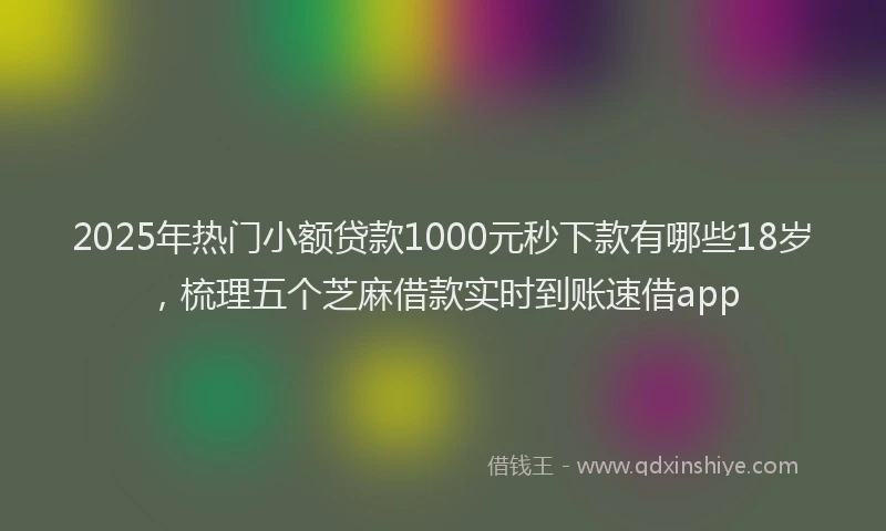 2025年热门小额贷款1000元秒下款有哪些18岁，梳理五个芝麻借款实时到账速借app