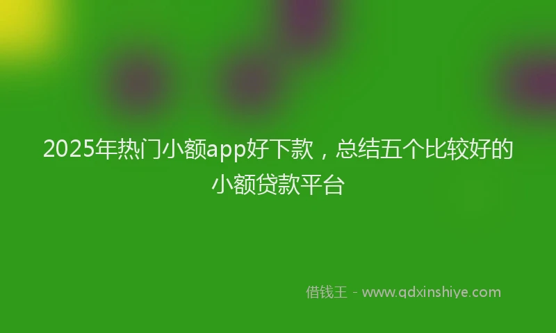 2025年热门小额app好下款，总结五个比较好的小额贷款平台