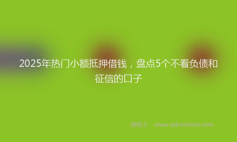 2025年热门小额抵押借钱，盘点5个不看负债和征信的口子