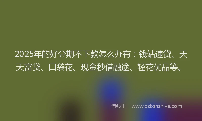2025年的好分期不下款怎么办有：钱站速贷、天天富贷、口袋花、现金秒借融途、轻花优品等。