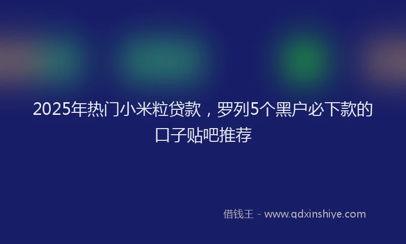 2025年热门小米粒贷款，罗列5个黑户必下款的口子贴吧推荐