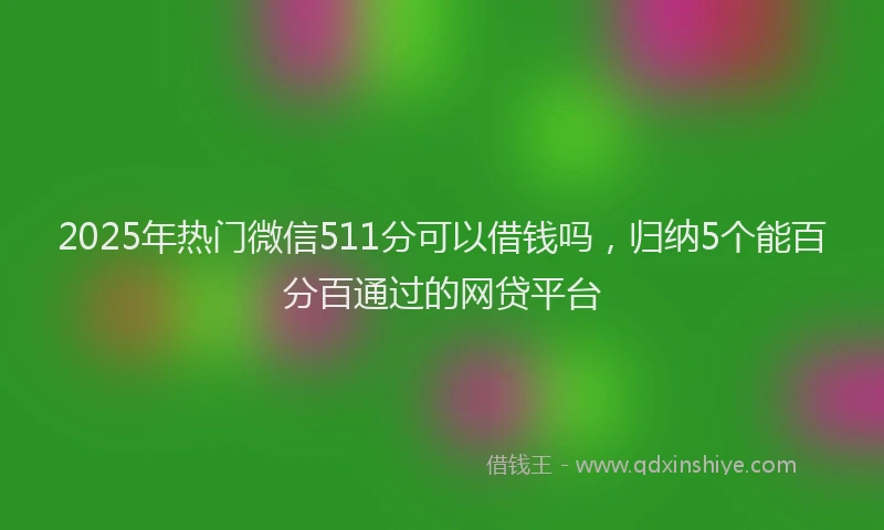 2025年热门微信511分可以借钱吗，归纳5个能百分百通过的网贷平台