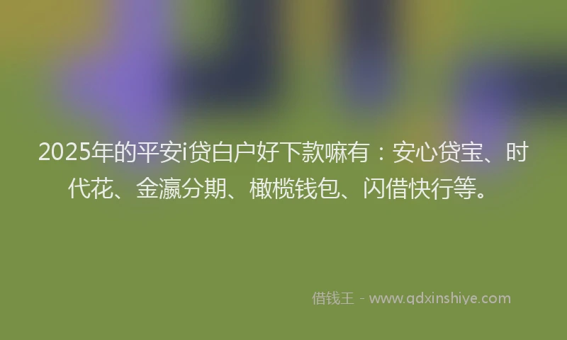 2025年的平安i贷白户好下款嘛有：安心贷宝、时代花、金瀛分期、橄榄钱包、闪借快行等。