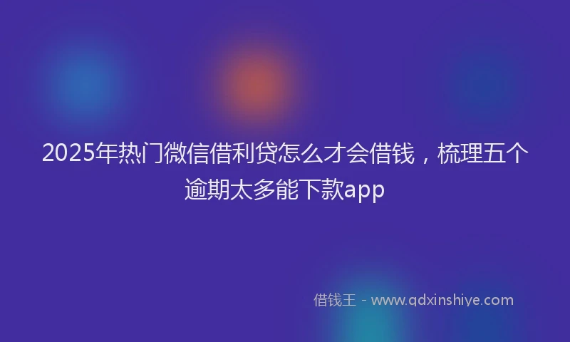2025年热门微信借利贷怎么才会借钱，梳理五个逾期太多能下款app