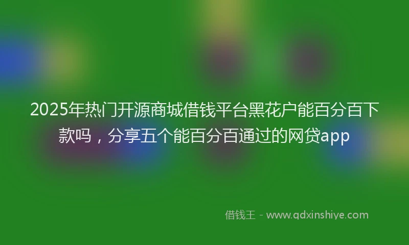2025年热门开源商城借钱平台黑花户能百分百下款吗，分享五个能百分百通过的网贷app