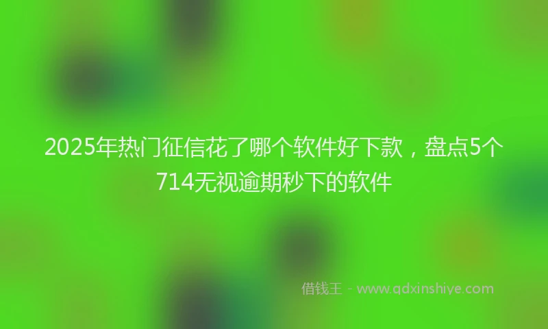 2025年热门征信花了哪个软件好下款，盘点5个714无视逾期秒下的软件