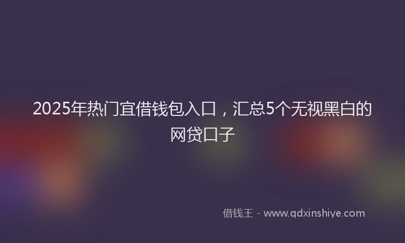 2025年热门宜借钱包入口，汇总5个无视黑白的网贷口子