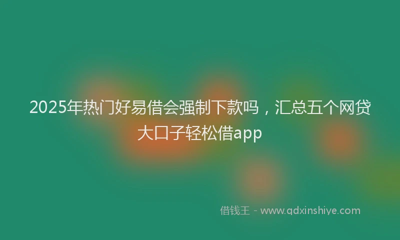 2025年热门好易借会强制下款吗，汇总五个网贷大口子轻松借app