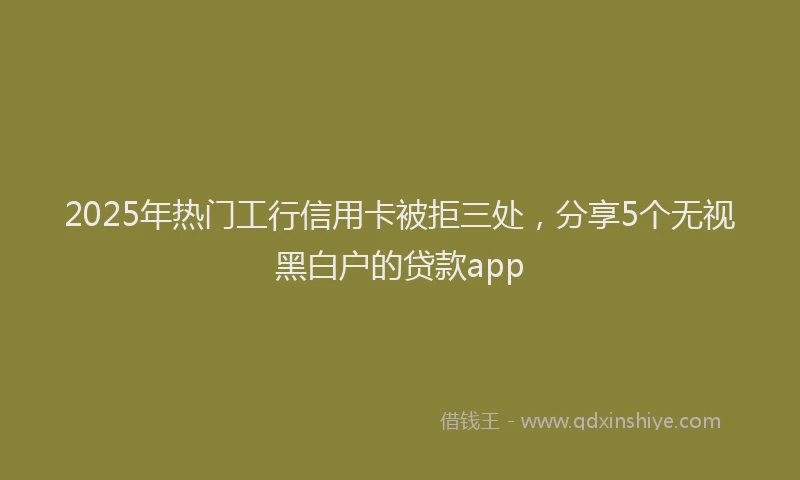 2025年热门工行信用卡被拒三处，分享5个无视黑白户的贷款app