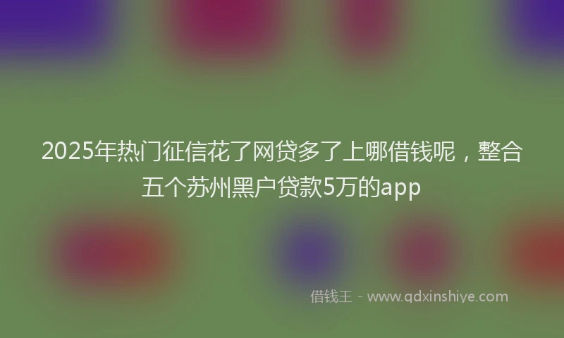 2025年热门征信花了网贷多了上哪借钱呢，整合五个苏州黑户贷款5万的app