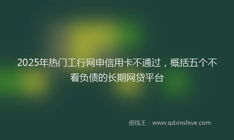 2025年热门工行网申信用卡不通过，概括五个不看负债的长期网贷平台