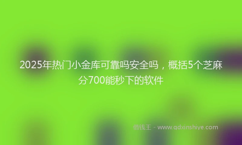 2025年热门小金库可靠吗安全吗，概括5个芝麻分700能秒下的软件