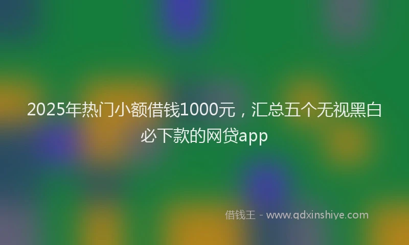 2025年热门小额借钱1000元，汇总五个无视黑白必下款的网贷app