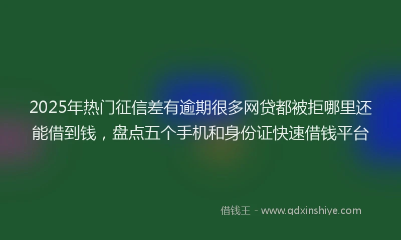 2025年热门征信差有逾期很多网贷都被拒哪里还能借到钱，盘点五个手机和身份证快速借钱平台