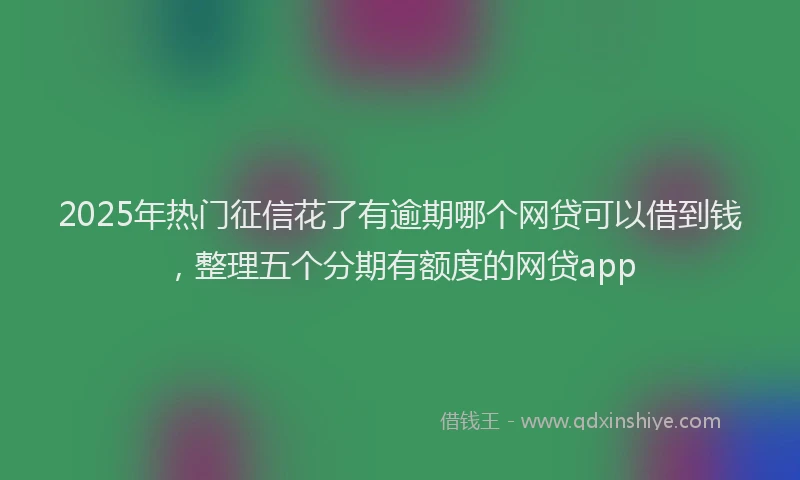 2025年热门征信花了有逾期哪个网贷可以借到钱，整理五个分期有额度的网贷app