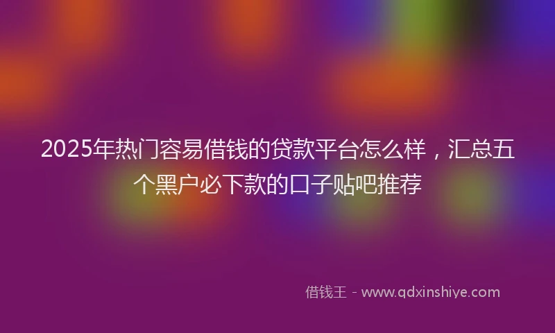 2025年热门容易借钱的贷款平台怎么样，汇总五个黑户必下款的口子贴吧推荐