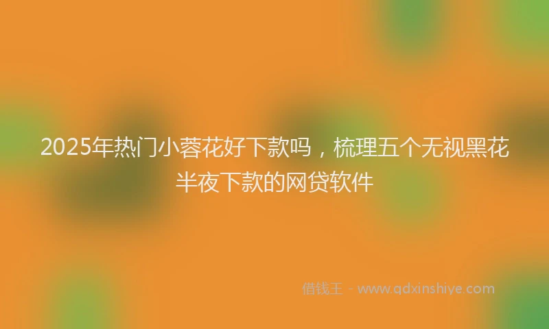 2025年热门小蓉花好下款吗，梳理五个无视黑花半夜下款的网贷软件