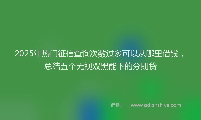 2025年热门征信查询次数过多可以从哪里借钱，总结五个无视双黑能下的分期贷