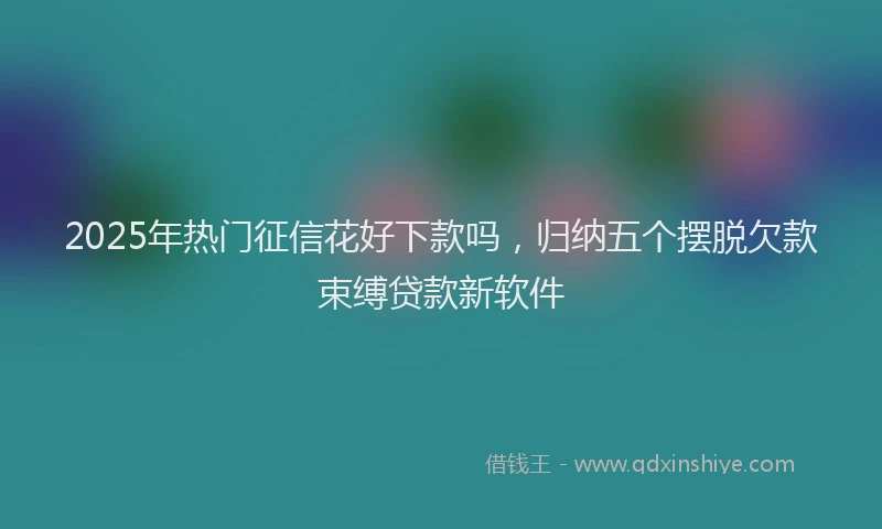 2025年热门征信花好下款吗，归纳五个摆脱欠款束缚贷款新软件