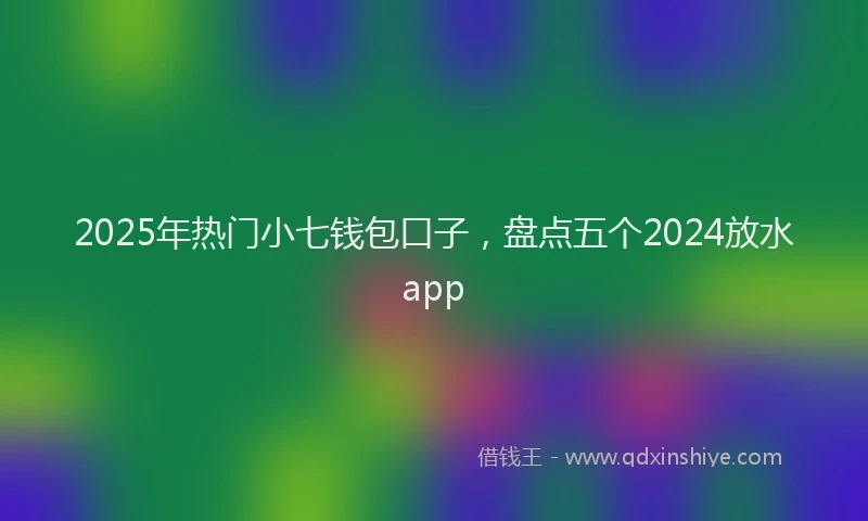 2025年热门小七钱包口子，盘点五个2024放水app