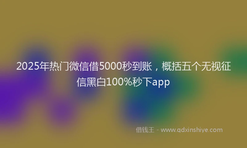2025年热门微信借5000秒到账，概括五个无视征信黑白100%秒下app