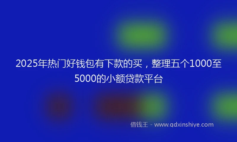 2025年热门好钱包有下款的买，整理五个1000至5000的小额贷款平台