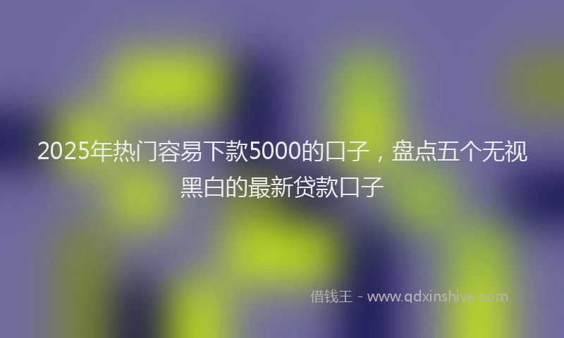 2025年热门容易下款5000的口子，盘点五个无视黑白的最新贷款口子