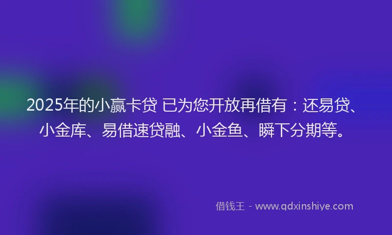 2025年的小赢卡贷 已为您开放再借有：还易贷、小金库、易借速贷融、小金鱼、瞬下分期等。