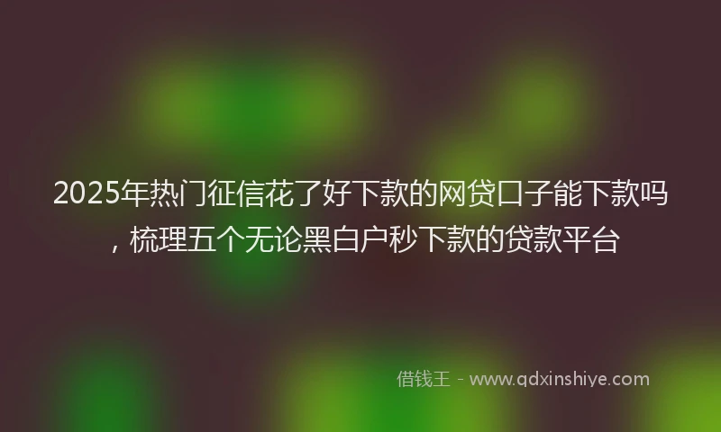 2025年热门征信花了好下款的网贷口子能下款吗，梳理五个无论黑白户秒下款的贷款平台