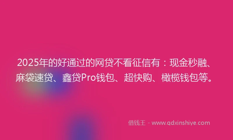 2025年的好通过的网贷不看征信有：现金秒融、麻袋速贷、鑫贷Pro钱包、超快购、橄榄钱包等。