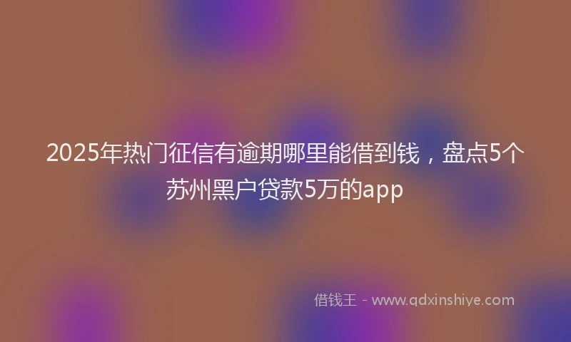 2025年热门征信有逾期哪里能借到钱，盘点5个苏州黑户贷款5万的app