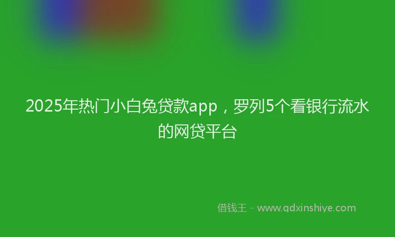 2025年热门小白兔贷款app，罗列5个看银行流水的网贷平台