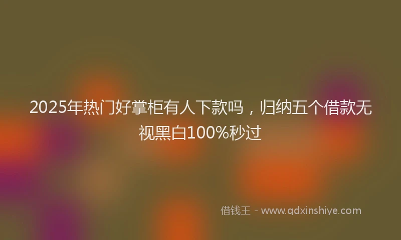 2025年热门好掌柜有人下款吗，归纳五个借款无视黑白100%秒过