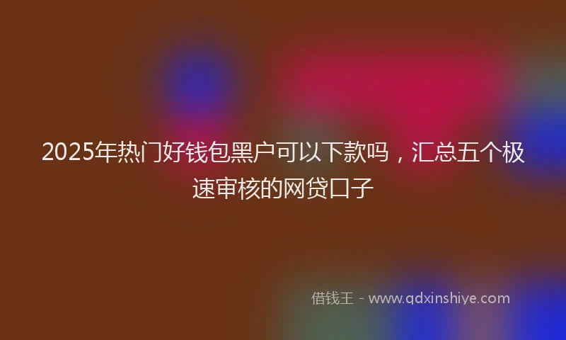 2025年热门好钱包黑户可以下款吗，汇总五个极速审核的网贷口子
