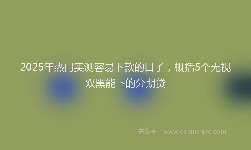 2025年热门实测容易下款的口子，概括5个无视双黑能下的分期贷