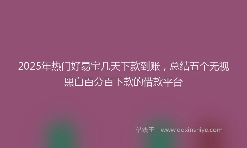 2025年热门好易宝几天下款到账，总结五个无视黑白百分百下款的借款平台