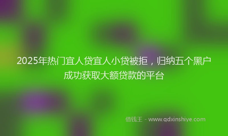 2025年热门宜人贷宜人小贷被拒，归纳五个黑户成功获取大额贷款的平台