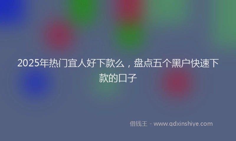 2025年热门宜人好下款么，盘点五个黑户快速下款的口子