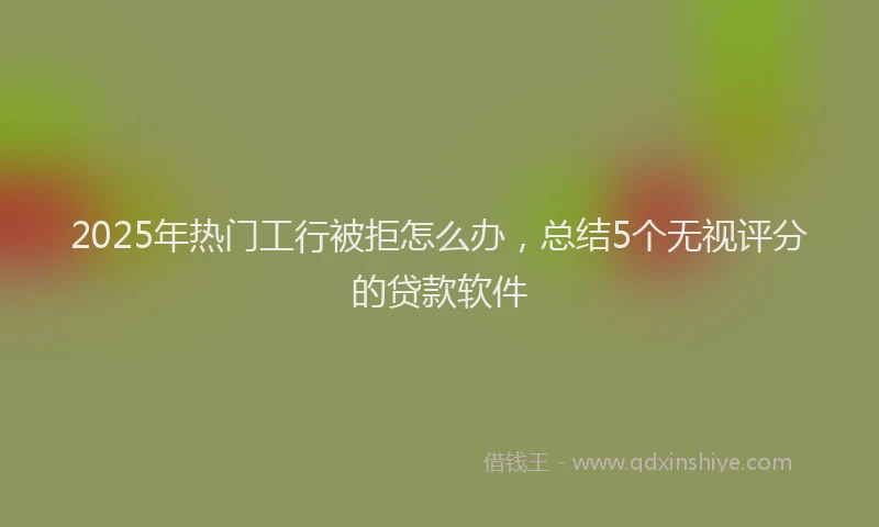 2025年热门工行被拒怎么办，总结5个无视评分的贷款软件