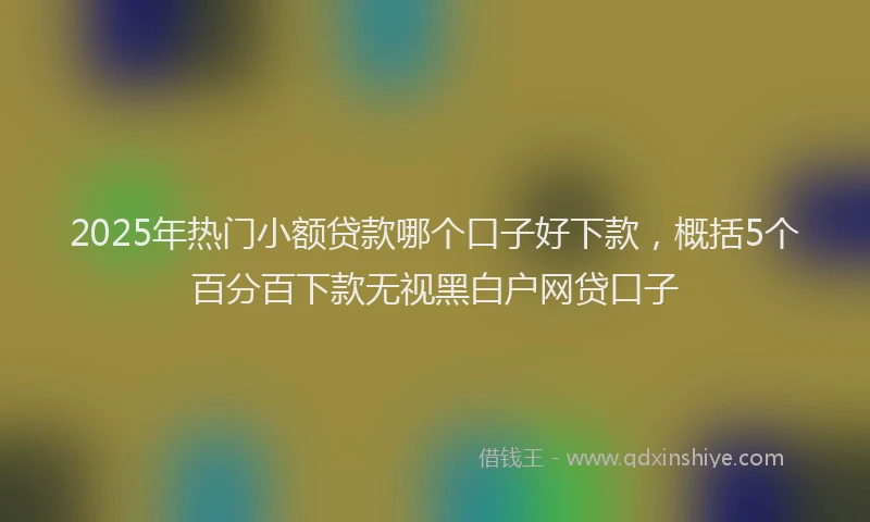 2025年热门小额贷款哪个口子好下款，概括5个百分百下款无视黑白户网贷口子