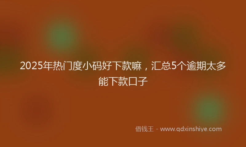 2025年热门度小码好下款嘛，汇总5个逾期太多能下款口子