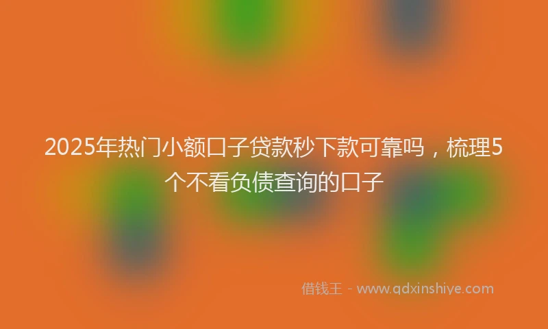 2025年热门小额口子贷款秒下款可靠吗，梳理5个不看负债查询的口子