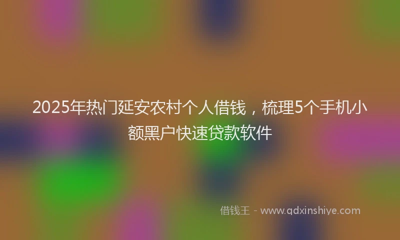 2025年热门延安农村个人借钱，梳理5个手机小额黑户快速贷款软件