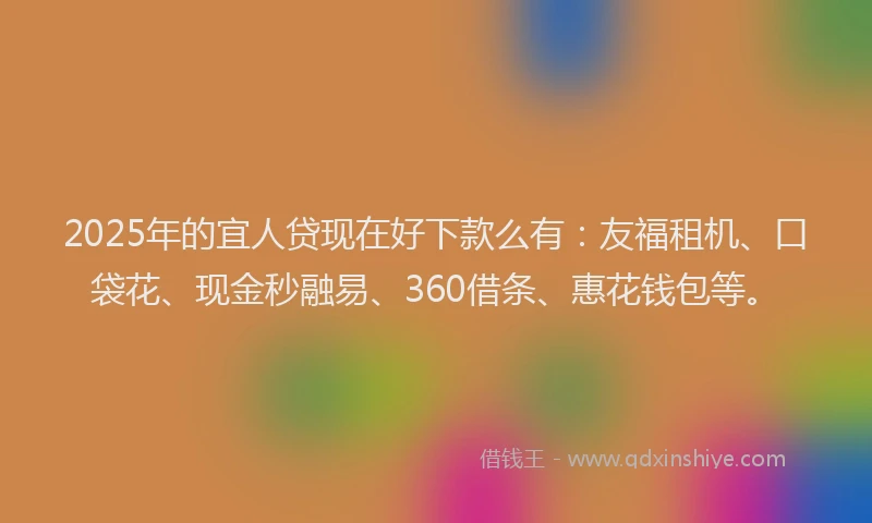 2025年的宜人贷现在好下款么有：友福租机、口袋花、现金秒融易、360借条、惠花钱包等。