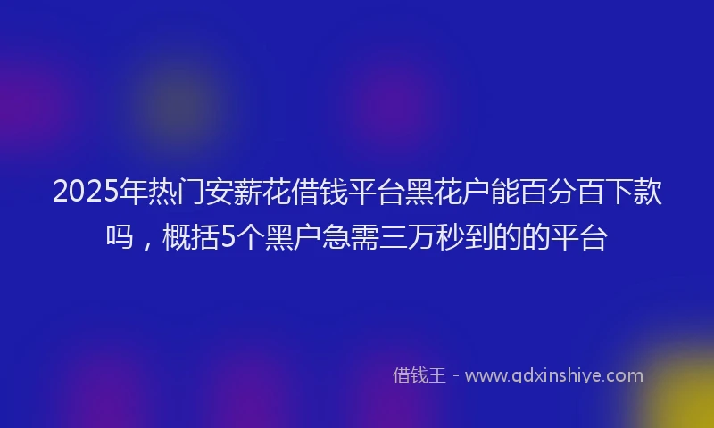 2025年热门安薪花借钱平台黑花户能百分百下款吗，概括5个黑户急需三万秒到的的平台