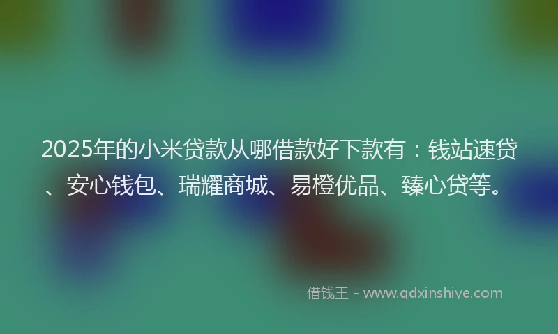 2025年的小米贷款从哪借款好下款有：钱站速贷、安心钱包、瑞耀商城、易橙优品、臻心贷等。