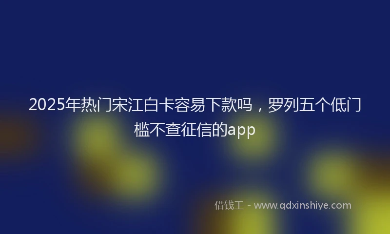 2025年热门宋江白卡容易下款吗，罗列五个低门槛不查征信的app
